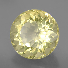 Quartzo amarelo natural 7,14ct, corte redondo, VVS