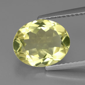 Quartzo amarelo natural 2,95ct, corte oval, VVS