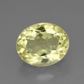 Quartzo amarelo natural 3,95ct, corte oval, VVS