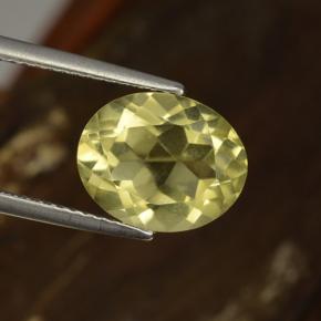 Quartzo amarelo natural 3,63ct, corte oval, VVS