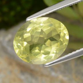 Quartzo amarelo natural 3,53ct, corte oval, VVS