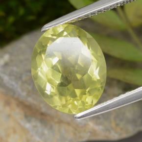 Quartzo amarelo natural 3,53ct, corte oval, VVS