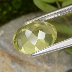 Quartzo amarelo natural 3,53ct, corte oval, VVS