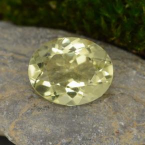 Quartzo amarelo natural 3,14ct, corte oval, VVS