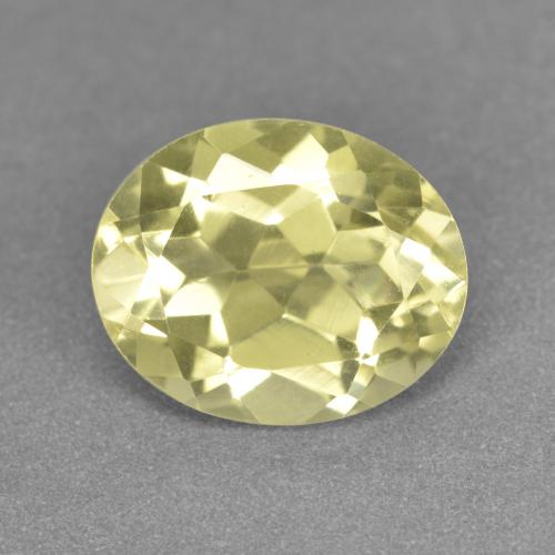 Quartzo amarelo natural 3,49ct, corte oval, VVS