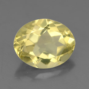 Quartzo amarelo natural 3,02ct, corte oval, VVS