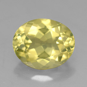 Quartzo amarelo natural 3,56ct, corte oval, VVS