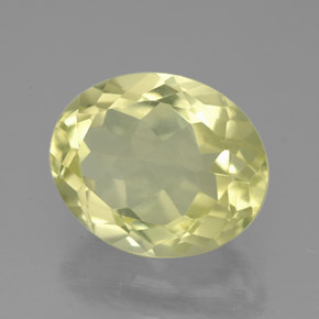 Quartzo amarelo natural 3,32ct, corte oval, VVS