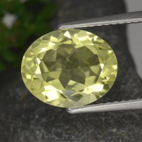 Quartzo amarelo natural 3,21ct, corte oval, VVS-VS
