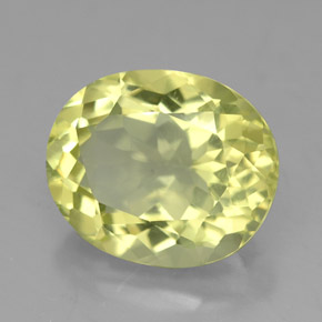 Quartzo amarelo natural 4,59ct, corte oval, VVS