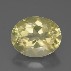 Quartzo amarelo natural 3,42ct, corte oval, VVS