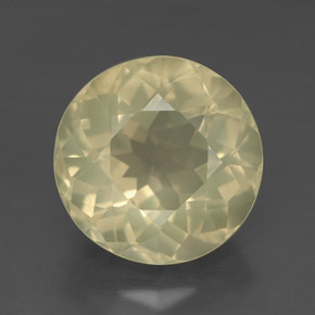 Quartzo amarelo natural 4,38ct, corte redondo, VVS-VS