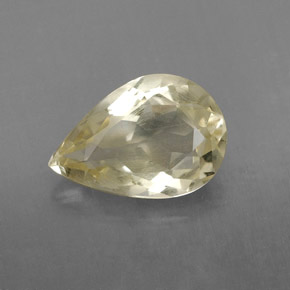 Quartzo amarelo natural 1,69ct, formato de pêra, VVS