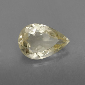 Quartzo amarelo natural 1,69ct, formato de pêra, VVS