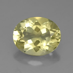 Quartzo amarelo natural 3,42ct, corte oval, VVS
