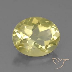Quartzo Amarelo Muito Pálido Natural 3.49ct, oval, VVS-VS