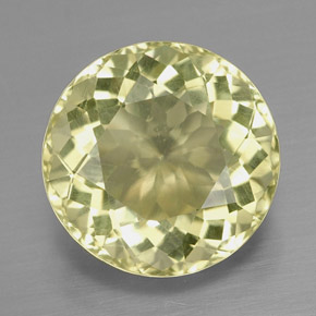 Quartzo amarelo natural 6,37ct, corte redondo, VVS-VS