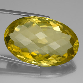 Quartzo amarelo natural 82,06ct, corte oval, VVS-VS