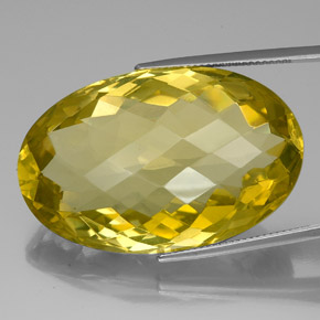 Quartzo amarelo natural 82,06ct, corte oval, VVS-VS
