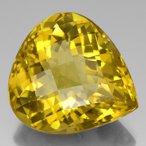Quartzo amarelo natural 125,20ct, formato de pêra, VVS