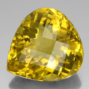 Quartzo amarelo natural 125,20ct, formato de pêra, VVS