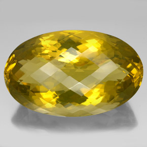Quartzo amarelo natural 331,70ct, corte oval, VVS