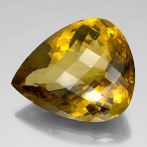 Quartzo amarelo natural 160,20ct, formato de pêra, VVS-VS