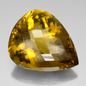 Quartzo amarelo natural 160,20ct, formato de pêra, VVS-VS
