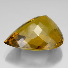 Quartzo amarelo natural 160,20ct, formato de pêra, VVS-VS