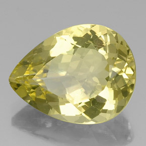 Quartzo amarelo natural 12,39ct, formato de pêra, VVS
