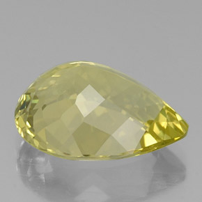 Quartzo amarelo natural 12,39ct, formato de pêra, VVS