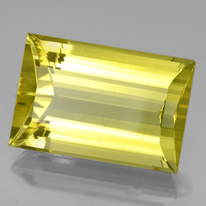 Quartzo amarelo natural 33,64ct, baguete, VVS-VS