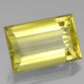 Quartzo amarelo natural 33,64ct, baguete, VVS-VS