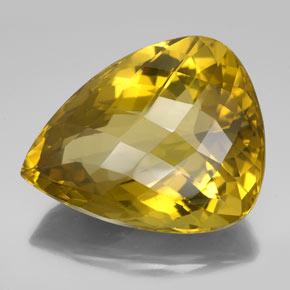 Quartzo amarelo natural 152,05ct, formato de pêra, VVS-VS