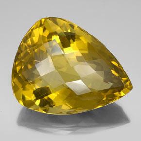 Quartzo amarelo natural 152,05ct, formato de pêra, VVS-VS