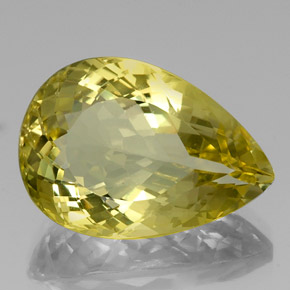 Quartzo amarelo natural 21,43ct, formato de pêra, VS