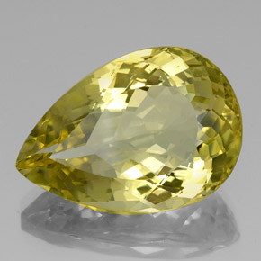 Quartzo amarelo natural 21,43ct, formato de pêra, VS