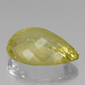 Quartzo amarelo natural 21,43ct, formato de pêra, VS