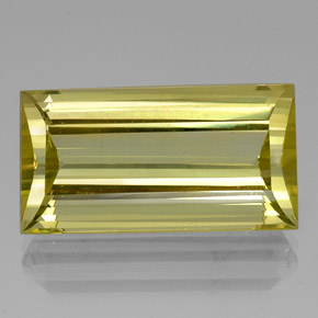 Quartzo amarelo natural 27,73ct, baguete, VVS