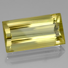 Quartzo amarelo natural 27,73ct, baguete, VVS