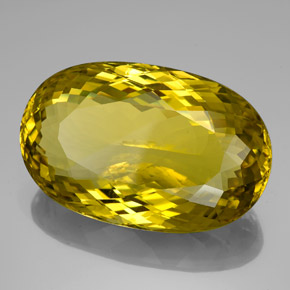 Quartzo amarelo natural 128,95ct, corte oval, VVS