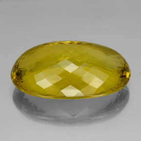 Quartzo amarelo natural 128,95ct, corte oval, VVS