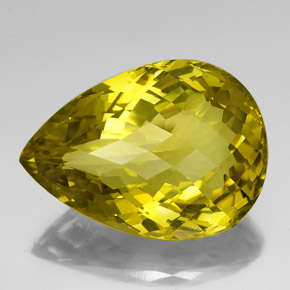 Quartzo amarelo natural 78,64ct, formato de pêra, VS
