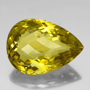 Quartzo amarelo natural 78,64ct, formato de pêra, VS
