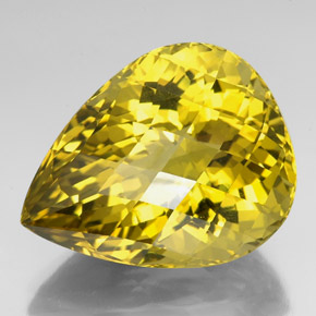 Quartzo Limão Natural 92.11ct, Formato de pêra, VVS