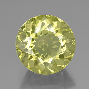 Quartzo amarelo natural 13,55ct, corte redondo, VVS-VS