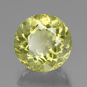 Quartzo amarelo natural 13,55ct, corte redondo, VVS-VS