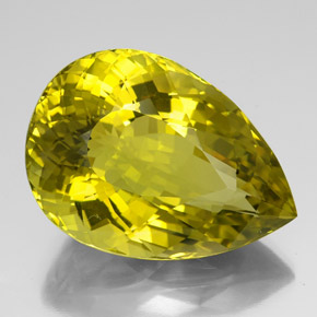 Quartzo amarelo natural 126,90ct, formato de pêra, VVS