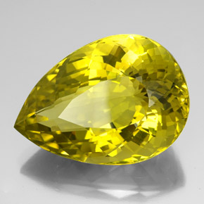 Quartzo amarelo natural 126,90ct, formato de pêra, VVS