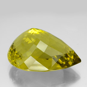 Quartzo amarelo natural 126,90ct, formato de pêra, VVS